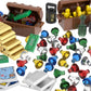 LANMANUO 221 PCS Money Bank Building Block, Pirate Ships Maps Treasure Chest City 100 Dollar Jewel Gems Diamonds Gold Bar Coins Bricks Pieces