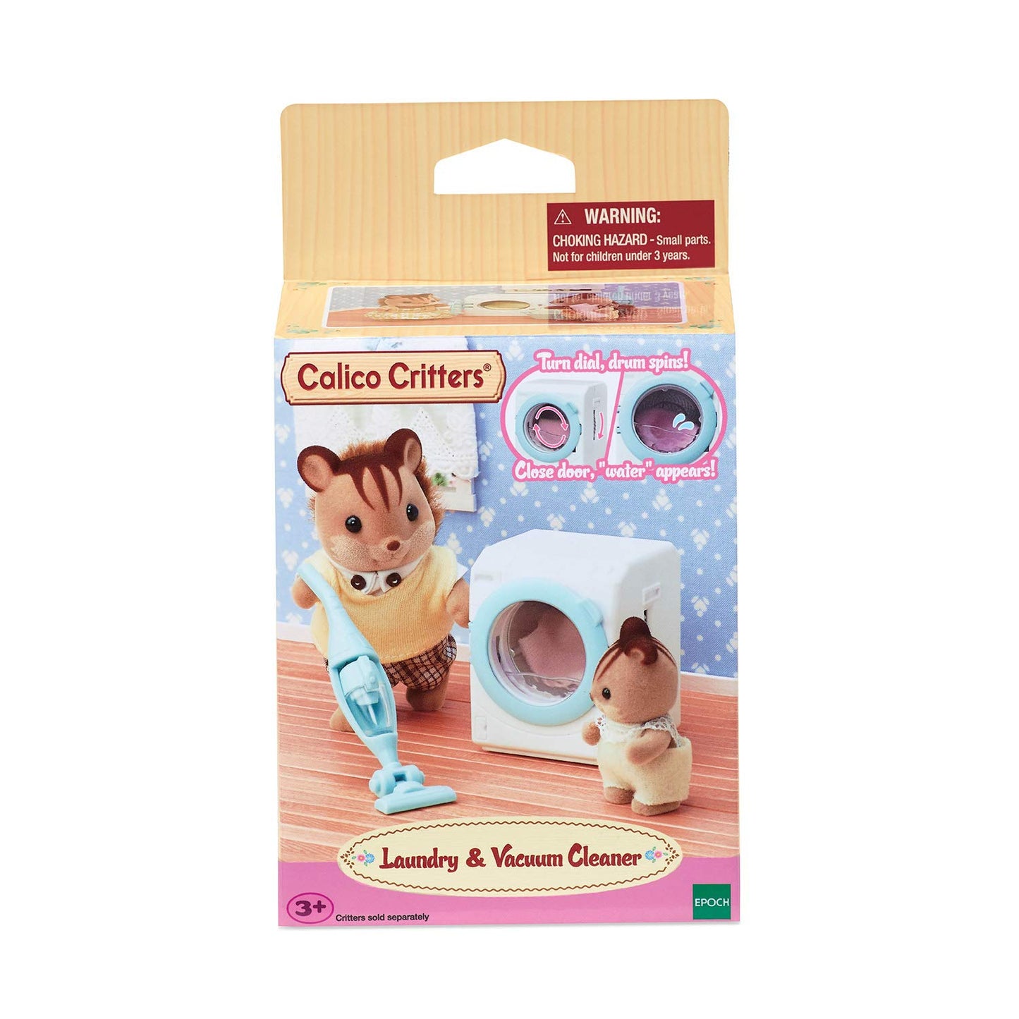 Calico Critters - Laundry & Vacuum Cleaner Set - Dollhouse Furniture & Accessories - Kids Pretend Play Toy, Miniature Dollhouse Accessories Set, Ages