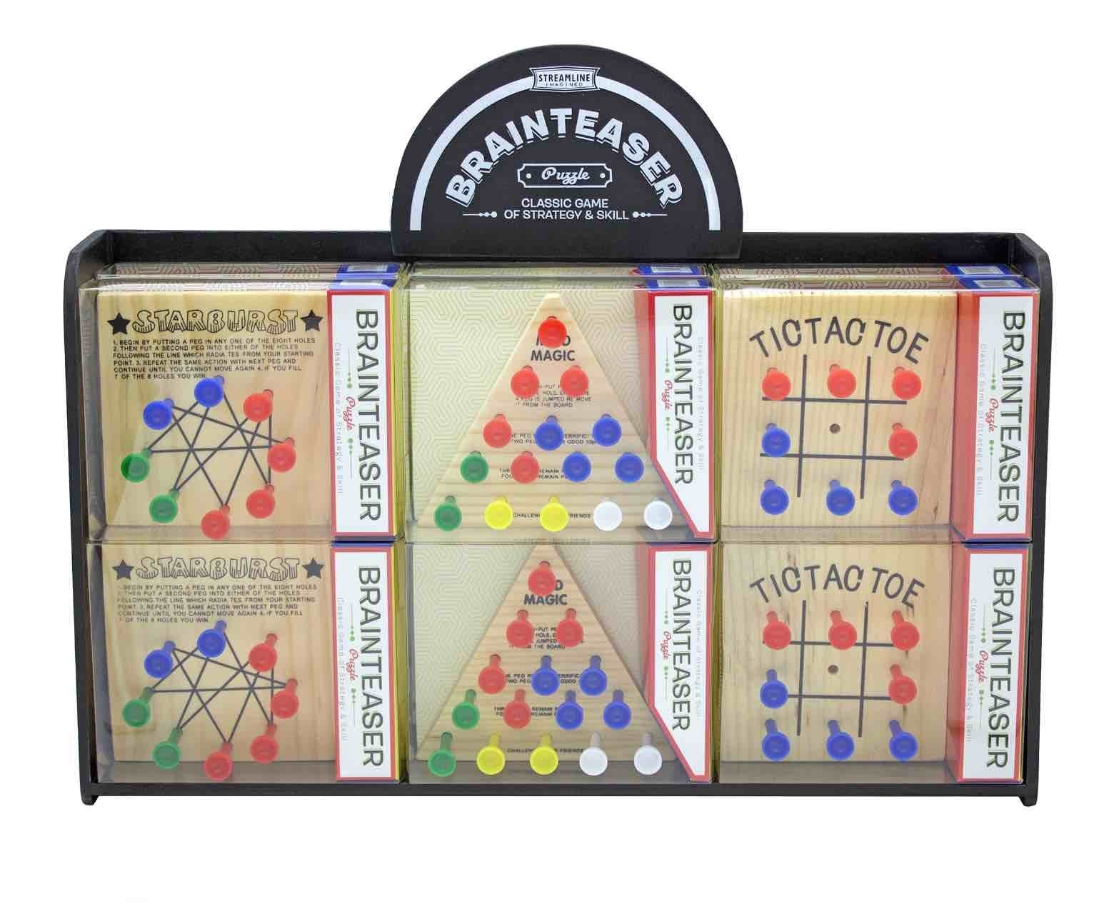 Streamline Imagined Brain Teaser Games - Bundle of 3 | Educational Board Game for Teens and Adults | Travel Size Strategy Toy |