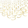 Gold Hanging Swirl Decorations Plastic Streamers Foil Swirls Ceiling Decorations Wedding Baby Shower Birthday Party Decorations, Pack of 30