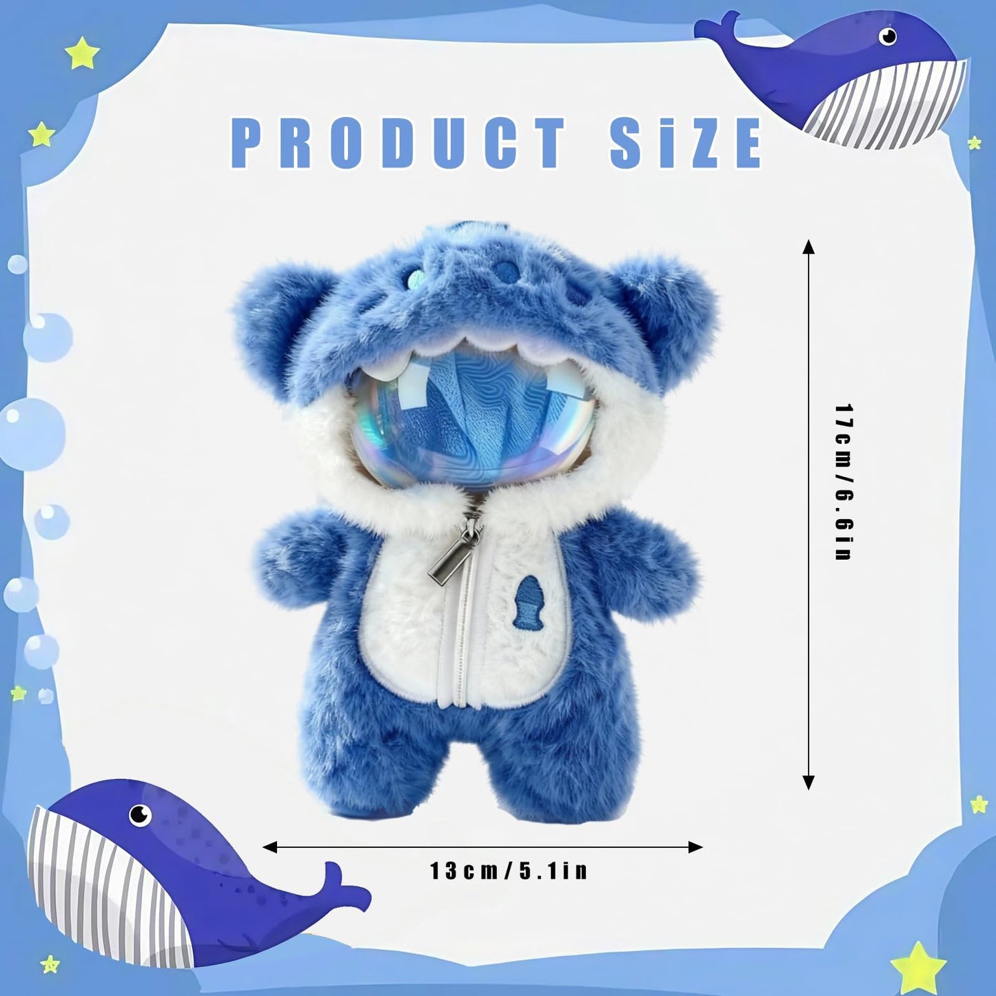 VPDSLABUBU Shark Clothes for Dolls,1-Piece Marine-Themed Costume Accessory, Compatible 6.7 Inch(17cm ) Doll, Personality Adorable Dolls Clothes