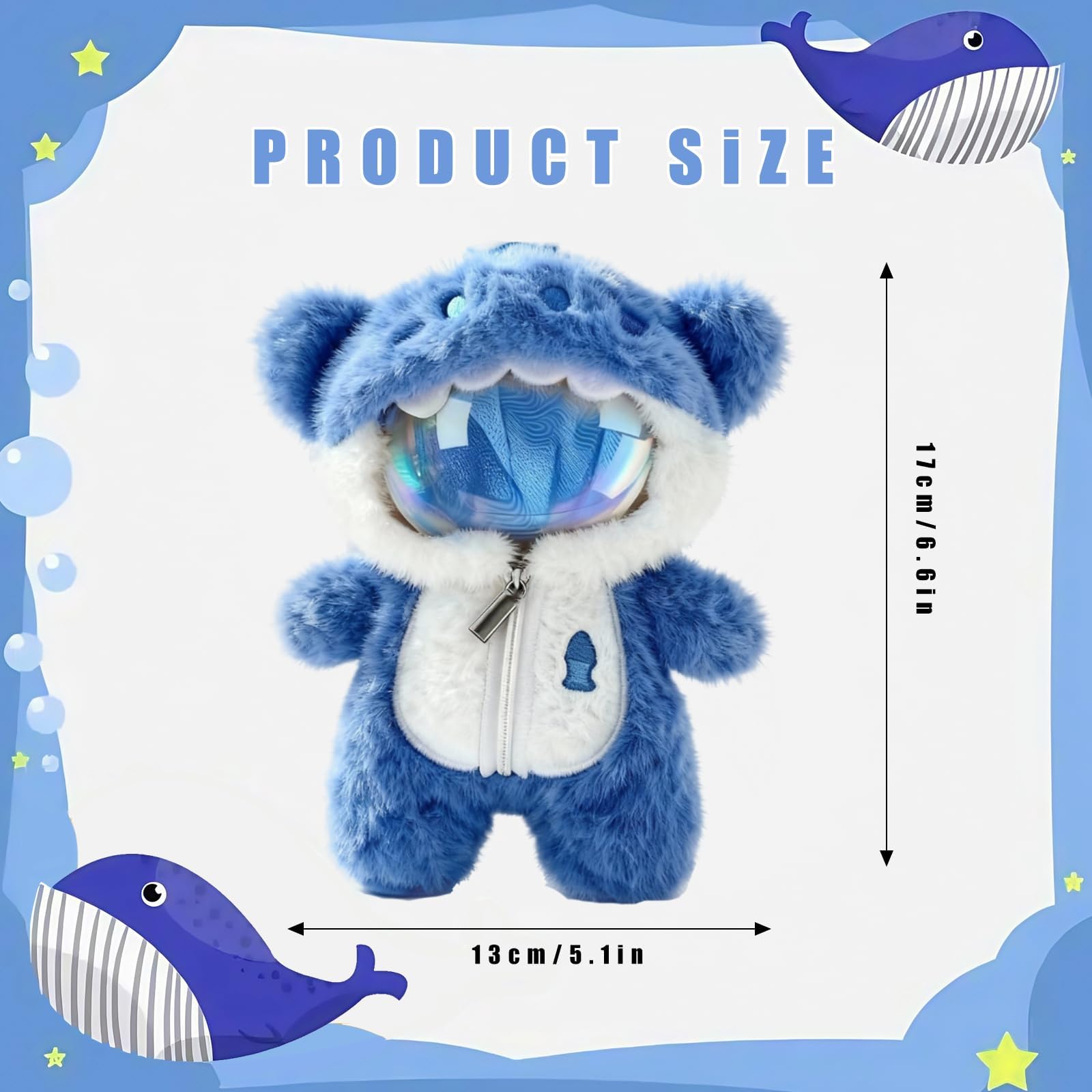 VPDSLABUBU Shark Clothes for Dolls,1-Piece Marine-Themed Costume Accessory, Compatible 6.7 Inch(17cm ) Doll, Personality Adorable Dolls Clothes