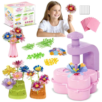 KnwkUY Fabric Flower Bouquets Toys - DIY Embossing Machine Craft Set - Create Your Own Bouquet with Embossing Machine, Educational STEM Toy for Girls