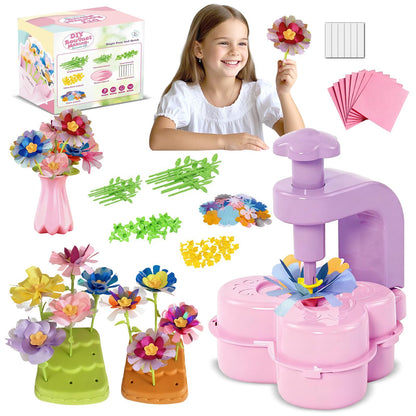 KnwkUY Fabric Flower Bouquets Toys - DIY Embossing Machine Craft Set - Create Your Own Bouquet with Embossing Machine, Educational STEM Toy for Girls