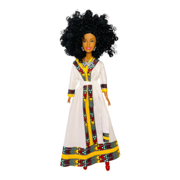 Maya in Long Dress (Curly Hair)