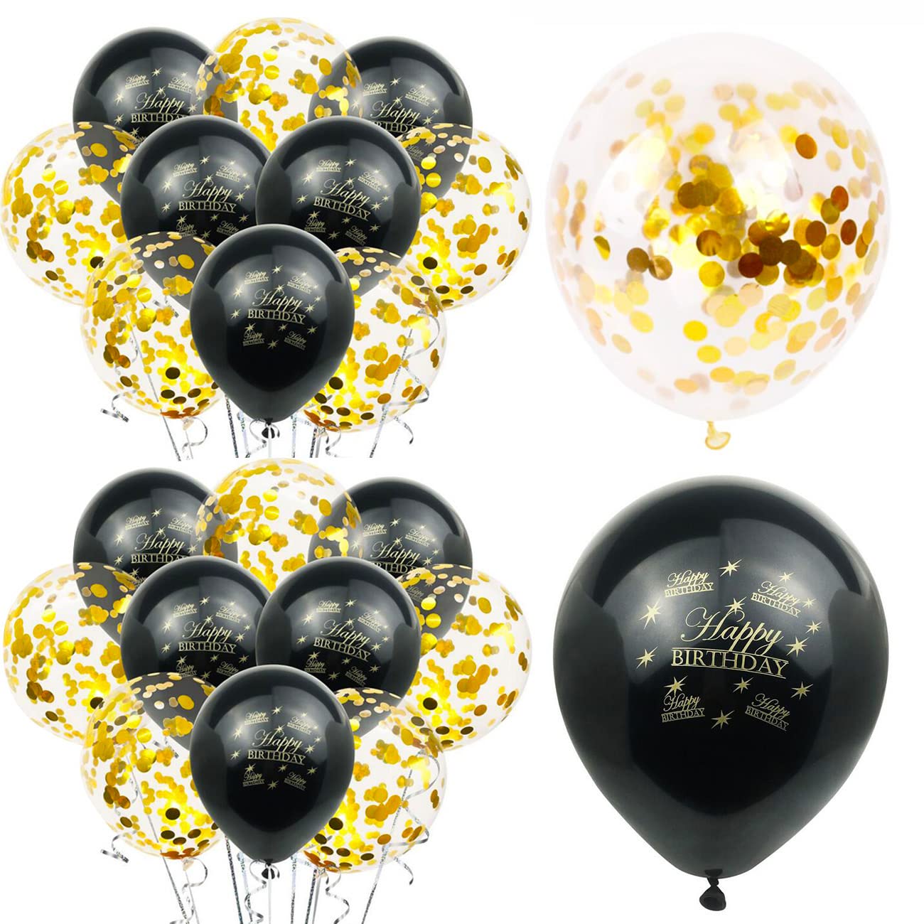60th Birthday Decorations for Men, Happy 60th Birthday Decorations with 40 Inch Gold 60 Number Balloons, Birthday Banner, Latex Balloon, Fringe