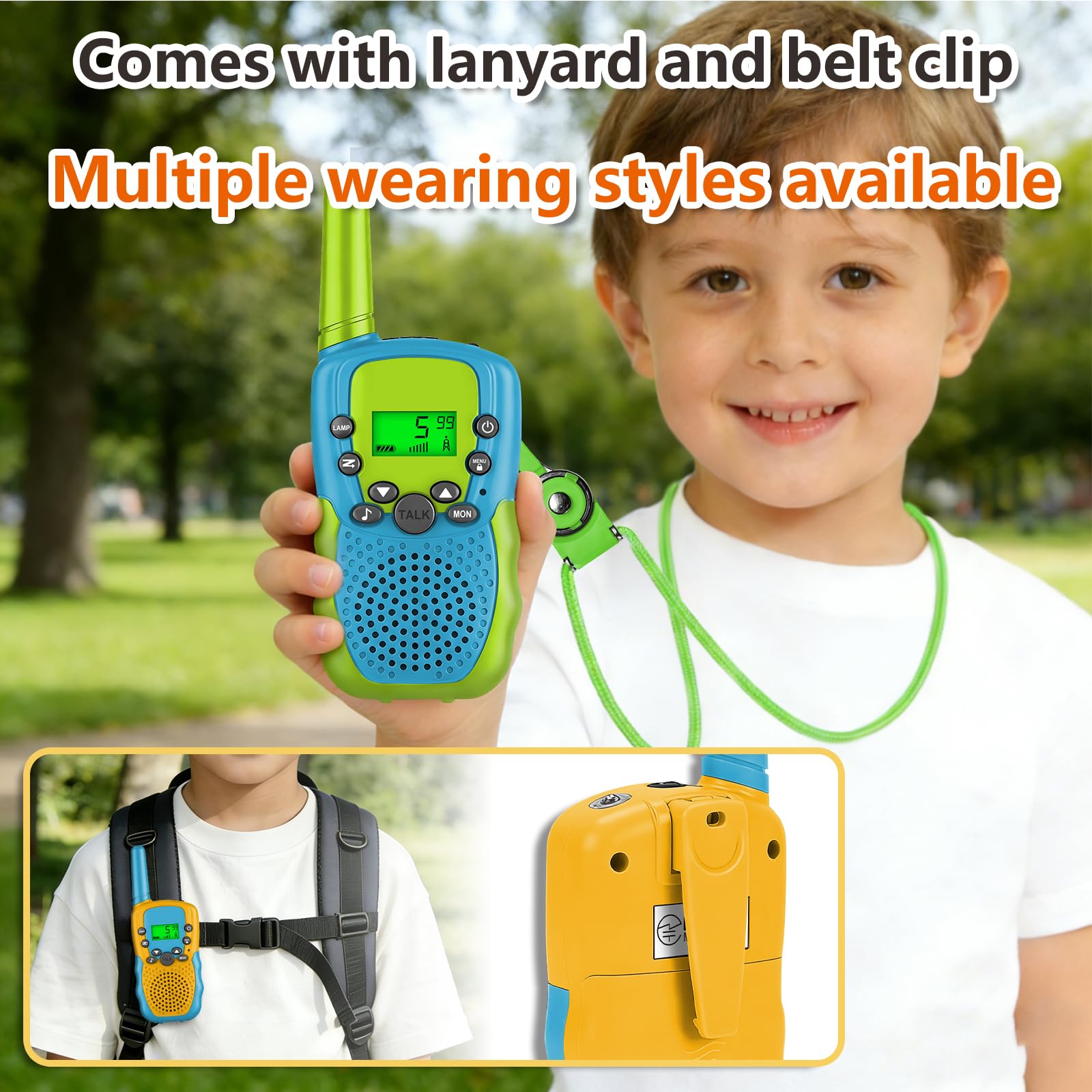 Walkie Talkies for Kids,Girls Boys 2-Pack, 22 Channels 2 Way Radio Toy with LCD Flashlight, 3 Miles Range for Outside, Camping, Hiking,Toys Birthday