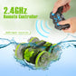 MOMONOVA Amphibious RC Stunt Car for Kids 4-12, Waterproof Remote Control Car with Colorful LED Wheels, 4WD Double-Sided 360° Flips, Car Toy for Pool