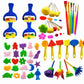 Himeeu 53 Pcs Paint Sponge Brush Sets, Kids Art Tool Kits, DIY Crafts Drawing Tools,Round Sponges,Color Randomly