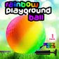 8.5-Inch Rainbow Playground Ball with Hand Pump for Kickball & Dodgeball