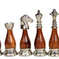 StonKraft Brass Wooden Chess Pieces Pawns Chessmen Figure Figurine Pieces Coins (3.5" King)