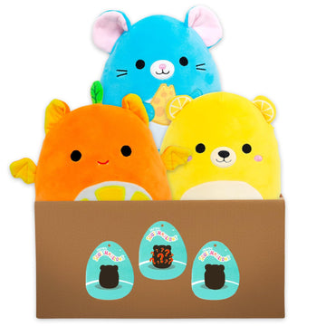 Squishmallows Mystery Plushie Set - 3 Pc Bundle with 8" Plush Animals Variety Pack | Squishmallows Plush Set for Girls, Boys (Styles Will Vary)