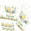 Baby Brewing Shower Decorations-3pcs A Baby is Brewing Tablecloth, Beer Feeding Bottle Baby Shower Table Covers for Boys Girls Baby Shower Party