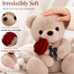 GailiMaiYa Teddy Bear Plush Stuffed Animal Valentines Teddy Bear with Rose,Cute Sweet Bear Great Gift for Your Loved One,Girlfriend Kids Birthday