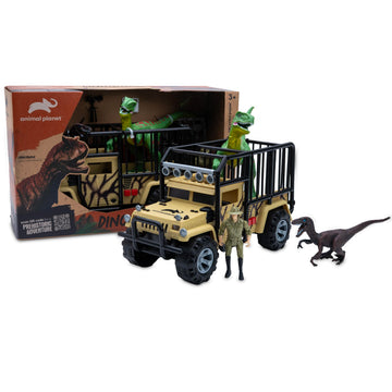 Animal Planet Dino Expedition Playset - Transport Truck with Lights & Sounds, Dinosaurs, Action Figure & Accessories for Kids Ages 3+
