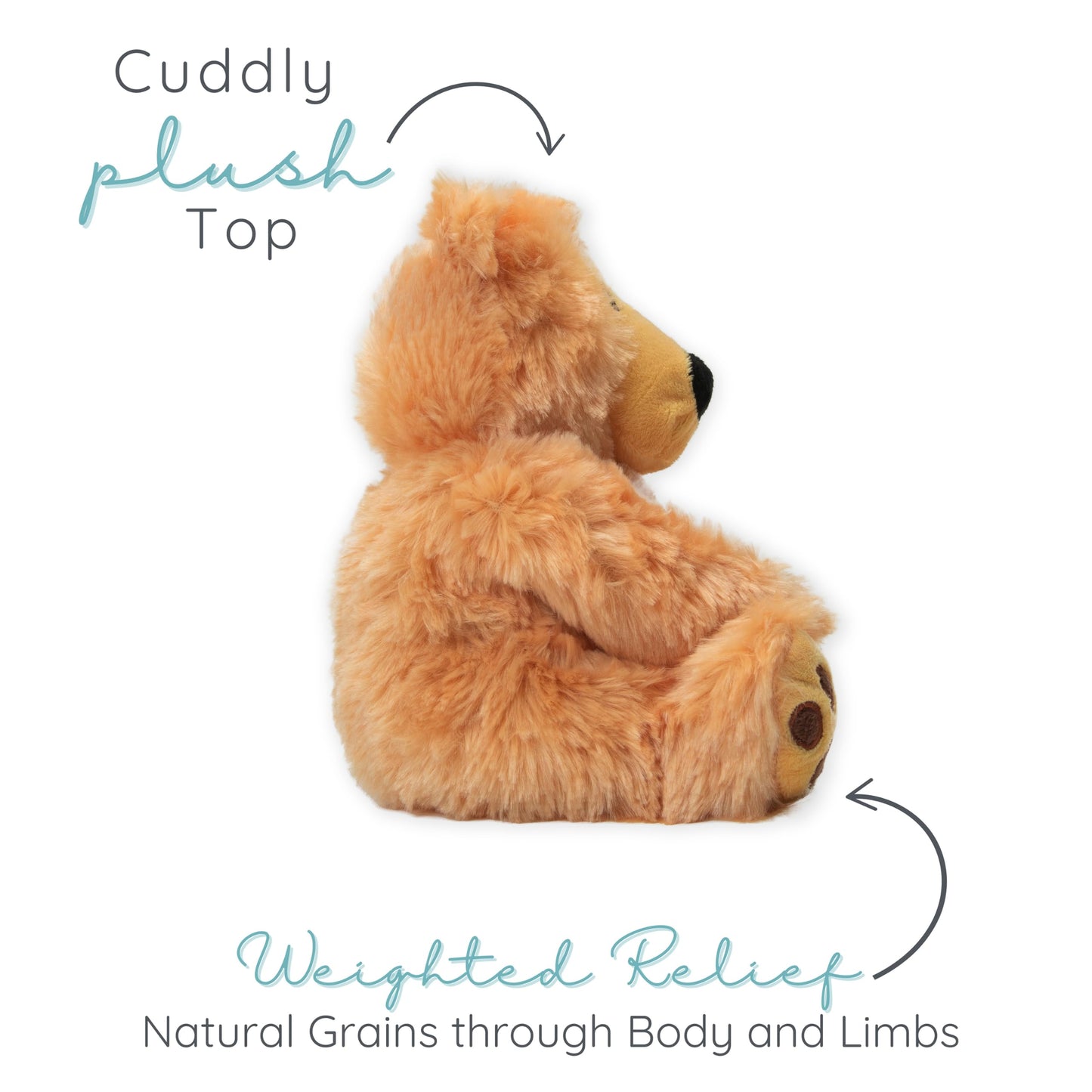 Bear Hugs - Microwavable & Weighted Plush Stuffed Animal - Heated Plushie for Warmth - Cute, Soft, Cozy Toy for Adults & Children (Boys, Girls