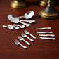 12 Pcs Silver 1/12 Miniature Silverware Knife Fork Spoon 12Pcs Set Dollhouse Decoration Accessories, Miniature Dollhouse mini Knives for Cupcake