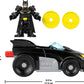 Fisher-Price Imaginext DC Super Friends Metal Force Batmobile Toy Car, 3-inch Batman Action Figure & Accessories Set, Includes Launcher & 2 Discs