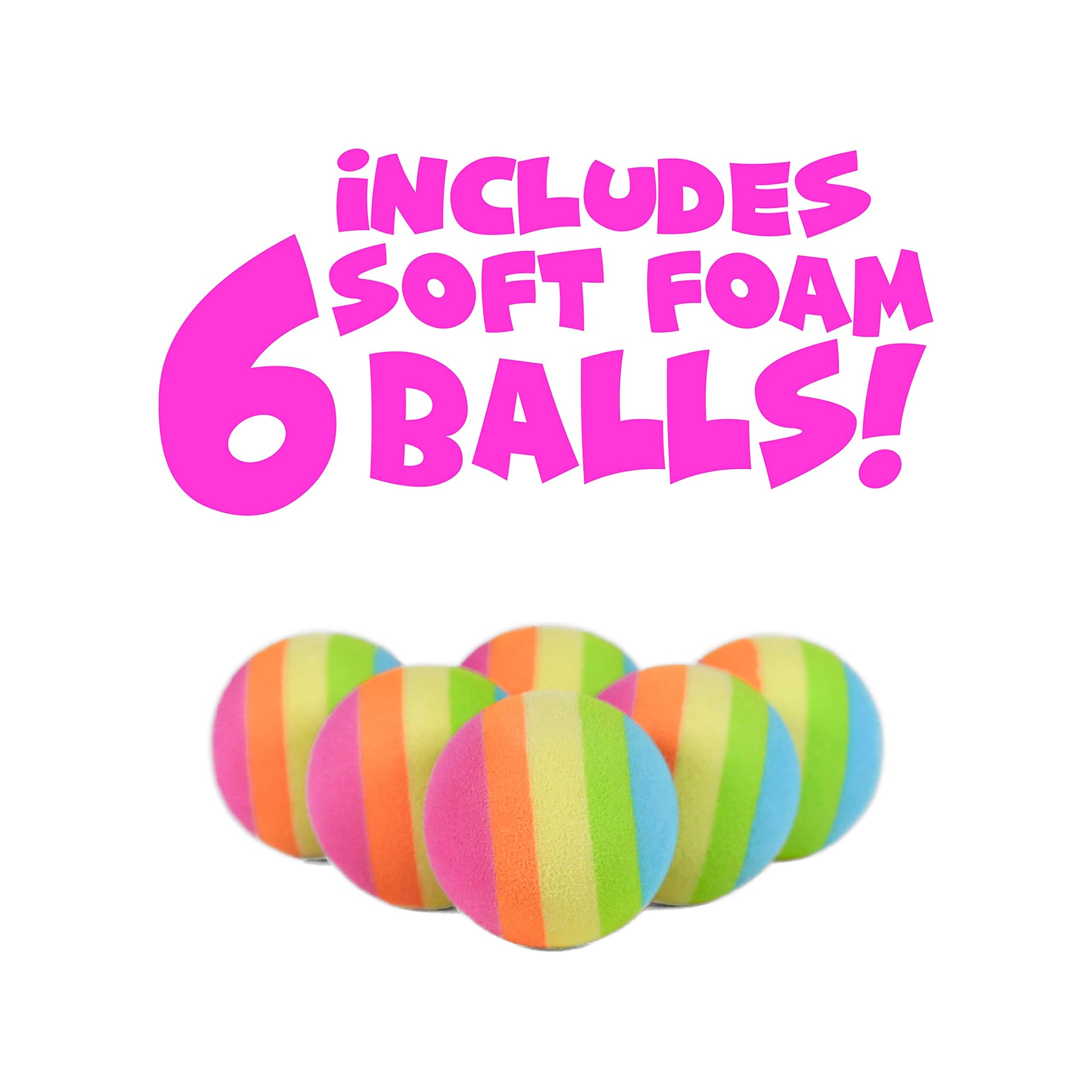 Hog Wild Pink Unicorn Ball Popper Toy - Includes 4 Soft Foam Balls - Squeeze to Pop Air Powered Balls Up to 20 Feet - Launcher Safe for Indoor/Outdoor