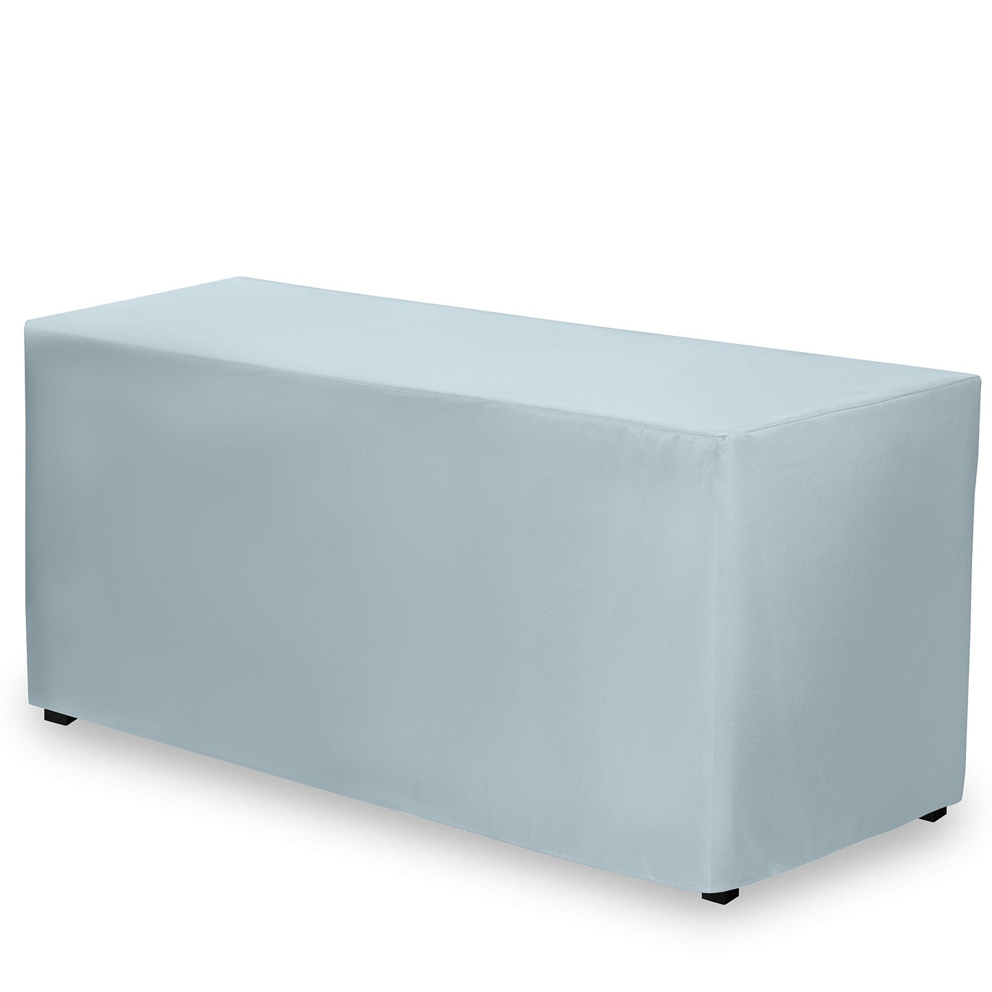 Gee Di Moda Fitted Tablecloth - 72 x 30 Inch Baby Blue Floor-Length Fitted Table Cloth for 6 Foot Rectangle Table, Heavy Duty Washable Fabric