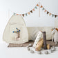 3 Sprouts Play Tent and Tunnel Set, 3-in-1 Pop Up, Gingham Beige