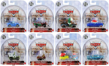 Mattel Disney Pixar Cars 2023 Holiday Winter Series - Complete Bundle of 8 Special Edition Die?Cast Vehicles (GYD55?956A) | Limited Edition Holiday
