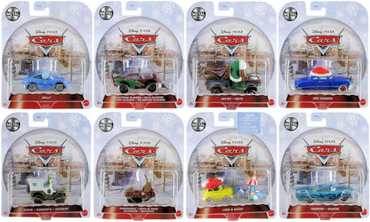 Mattel Disney Pixar Cars 2023 Holiday Winter Series - Complete Bundle of 8 Special Edition Die?Cast Vehicles (GYD55?956A) | Limited Edition Holiday
