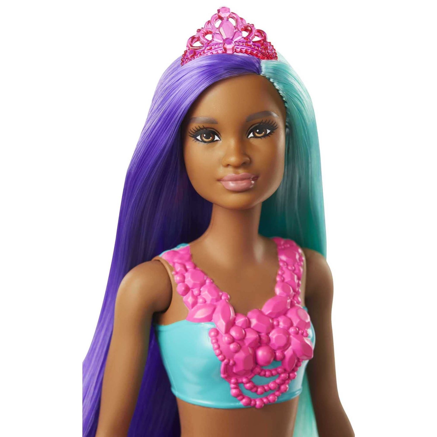 Barbie Dreamtopia Mermaid Doll, 12-inch, Teal and Purple Hair, with Tiara, Gift for 3 to 7 Year Olds
