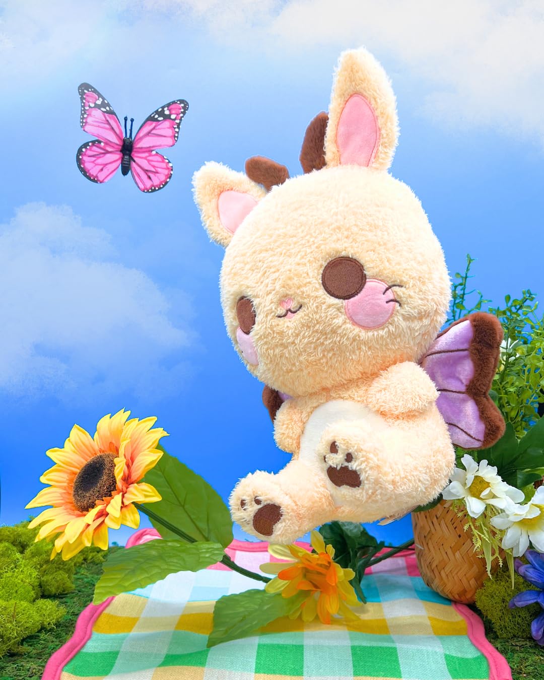 Cuddle Barn PlushGoals - Bella The Bouncy Bunny-Fly | Cute Kawaii Soft Plush Butterfly Bunny Rabbit Cuddly Fairy, 11 inches
