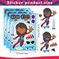 36 Pieces Make-a-face Stickers Pack, Heroes Make Your Own Stickers, Mixed & Matched with 12 Designed Characters(3 of Each) for Party Decoration