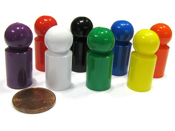 Set of 8 Ball Pawns 30mm Peg Pieces for Board Game Play - Assorted Colors by Koplow Games