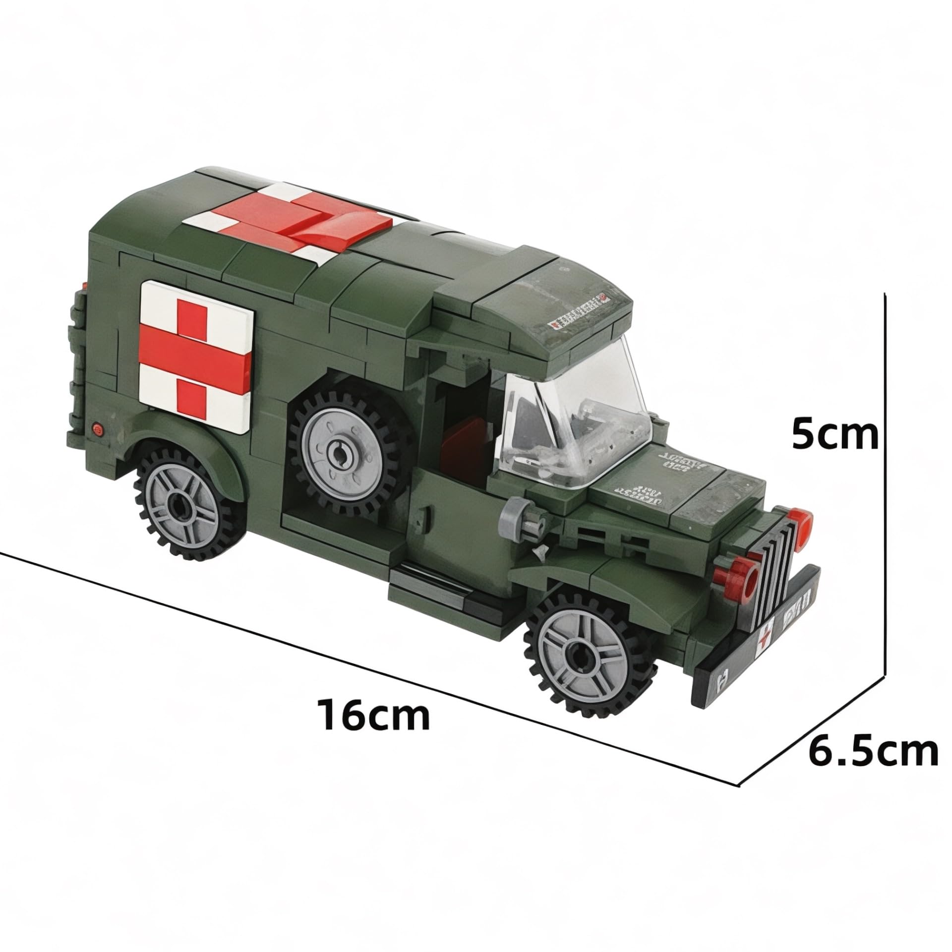 General Jim's Military Building Blocks US Army Ambulance WW2 (World War 2) Brick Building Vehicle - Military Ambulance Building Blocks Set for WWII or