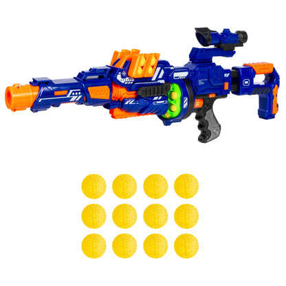 Best Choice Products Electric Customizable Soft Foam Ball Long-Distance Blaster Toy w/Barrel Extension, 12 Foam Balls, Foldable Bipod