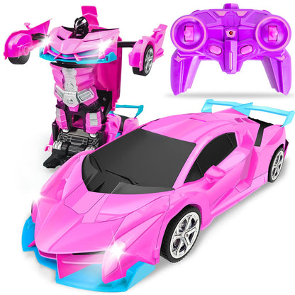 Remote Control Car, 2 in 1 Robot RC Cars Toys for 4 5 6 7 8 Year Old Girls