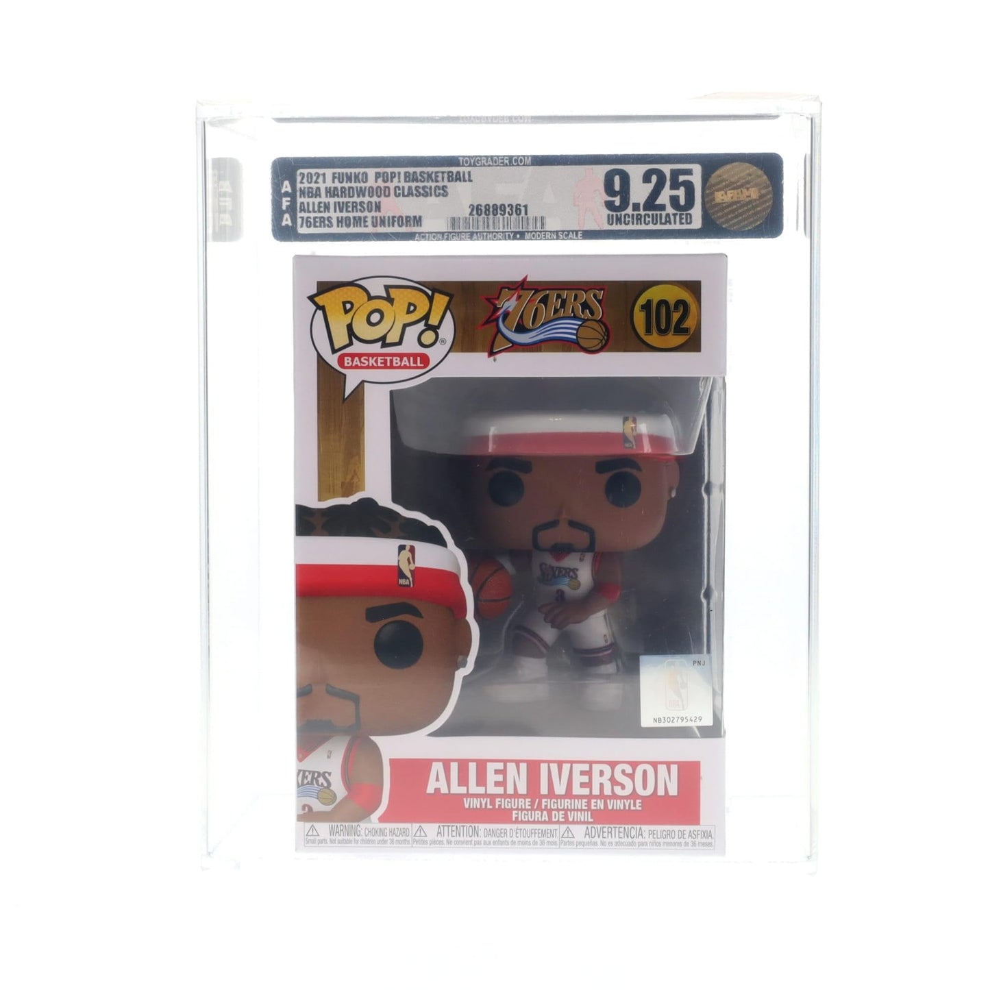 Funko Philadelphia 76ers NBA POP Vinyl Figure | Allen Iverson | Rated AFA 9.25