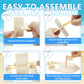Amersumer 10 Pcs DIY Toy Wood Boat Craft Kits, Mini Wooden Sailboat Kits, Paddle Boats Paint and Decorate for School Projects, Make Your Own Sailboat