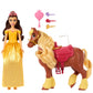 Mattel Disney Princess Toys, Belle Fashion Doll & Philippe Horse with Saddle, Brushable Mane & Tail & 4 Styling Accessories, Inspired by Movie
