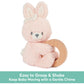 GUND Baby Sustainable Bunny Ring Rattle, Stuffed Animal Plush Made from 100% Recycled Plush Materials, Wooden Rattle for Babies and Newborns, Pink,