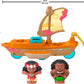 Fisher-Price Little People Toddler Toy Disney Princess Moana & Maui’s Canoe Sail Boat with Figures for Pretend Play Ages 18+ Months
