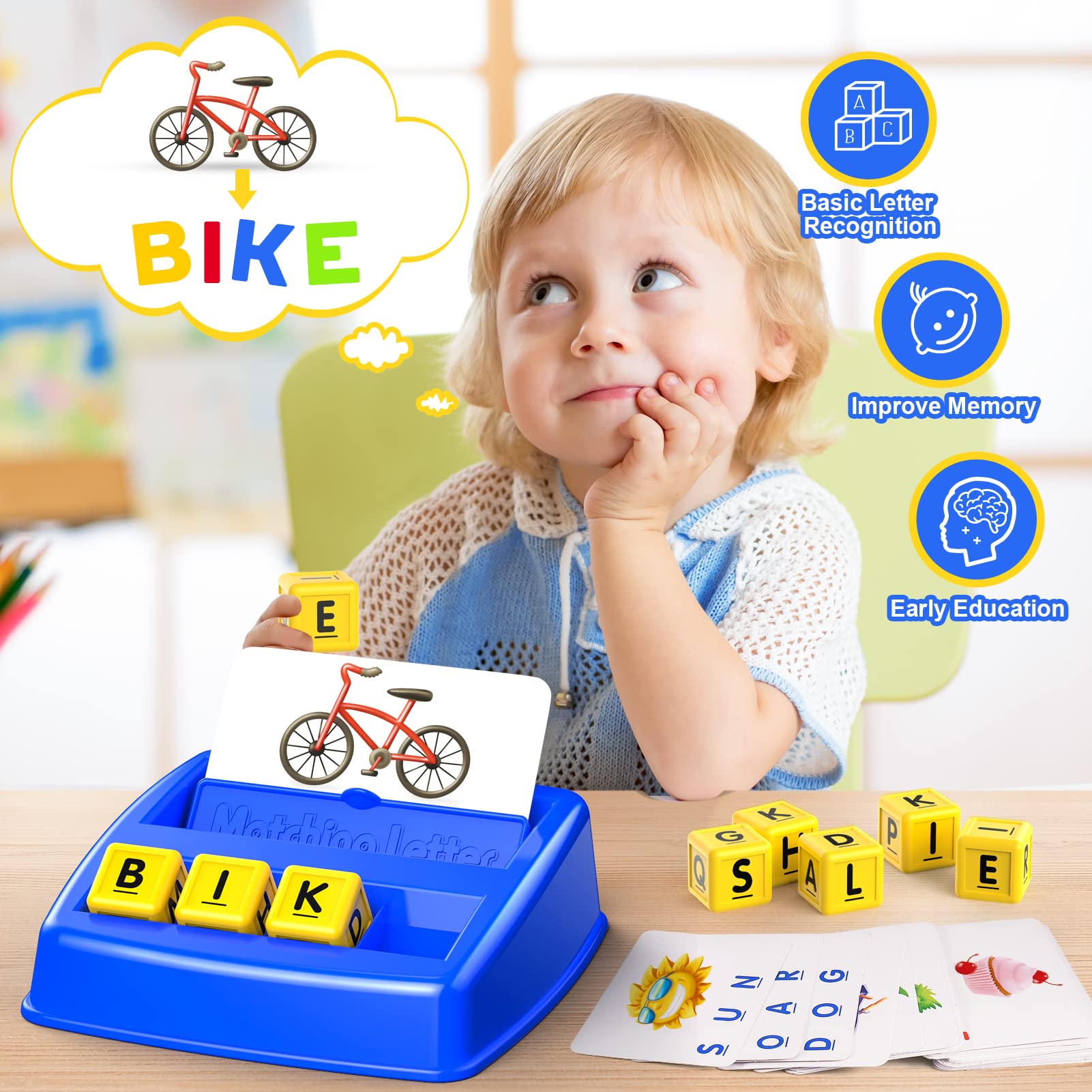 Learning Games for Kids Ages 3-8, Matching Letter Game for Kids Toys Ages 3-8 Educational Toys for 3-8 Year Olds Boys Girls Birthday Party Easter