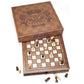 AMEROUS Magnetic Wooden Chess Set, 12.8" x 12.8" Walnut Chess Board Game with 2 Built-in Storage Drawers - 2 Bonus Extra Queens - Chess for Beginner