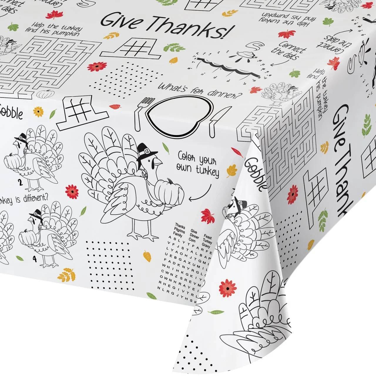 Paper Activity Happy Thanksgiving Tablecover