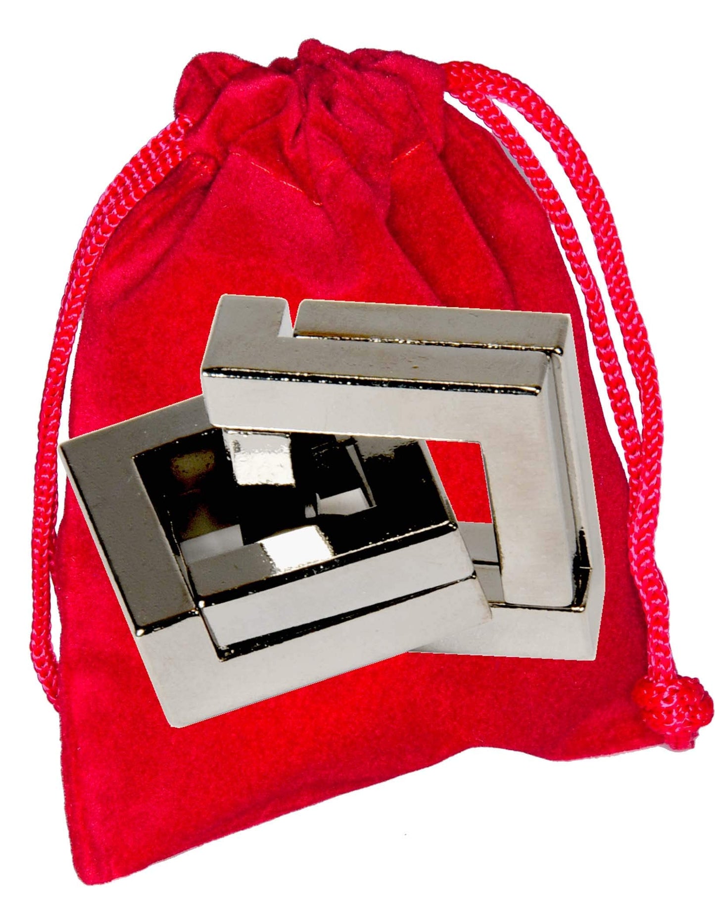VERSAINSECT a Cast Metal Brain Teaser Puzzle Level 6 Difficulty Rating Bonus Red Velveteen Drawstring Pouch Bundled Items