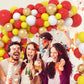Red Yellow White Balloon Garland Arch Kit, 142PCS Yellow White and Red Balloons Metallic Gold Balloons for Crawfish Theme Birthday Wedding Engagement