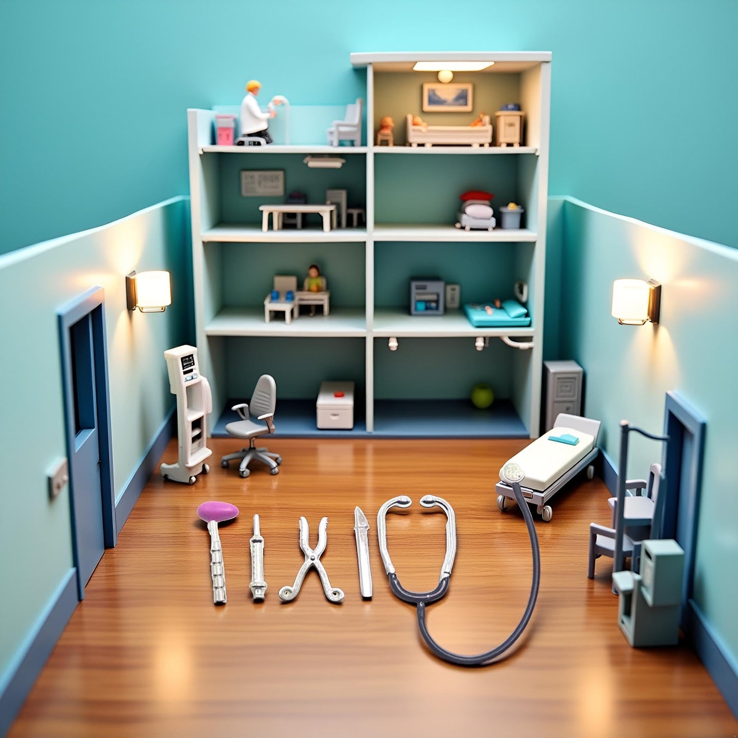 Dollhouse Miniature Medical Set,5 Piece Stethoscope Care Tools, Hospital Accessories for House Decoration, Dollhouse Dolls Miniature Garden Kit