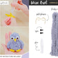 WeVeel Cozy Craftworks Chenille Stem Animal Craft Kit for Adults - Create 4 Adorable Animals (Kitty, Puppy, Bird & Owl) - Relaxing DIY Arts & Crafts