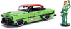 Jada Toys DC Comics Bombshells Poison Ivy & 1953 Chevy Bel Air Die-cast Car, 1:24 Scale Vehicle, 2.75” Collectible Figurine 100% Metal, Green