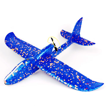 HSRBO Electric Foam Airplane Toy, Throwing Glider Airplane Toys with USB Charging and LED Glowing, Foam Model Plane & Planes Outdoor Flying Toy