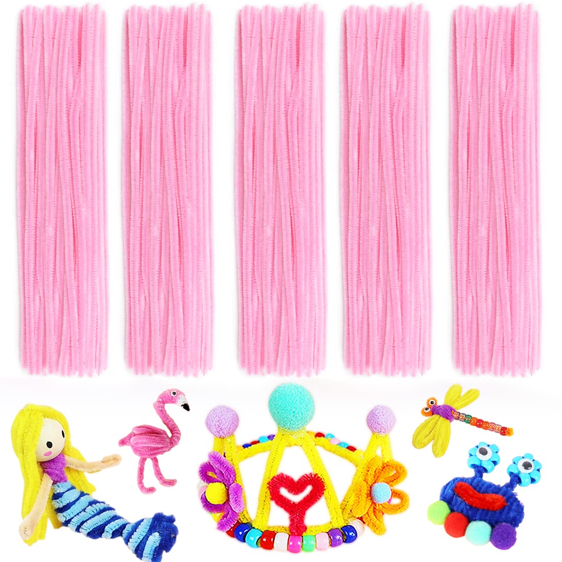 Pipe Cleaners, Pipe Cleaners Craft, Arts and Crafts, Crafts, Craft Supplies, Art Supplies (Pink)…