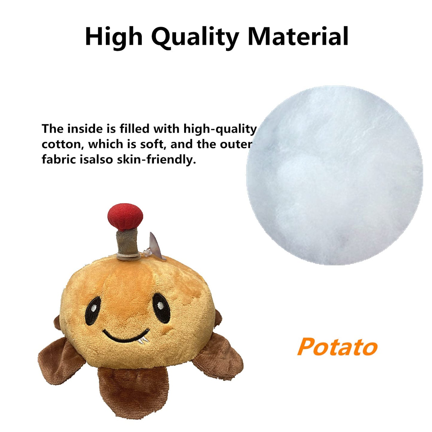 8" 1 PCS PVZ Plant and Zombies Plush Toy Stuffed Soft Doll, PVZ Plush Potato Figure Toy New